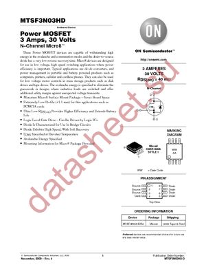 MTSF3N03HDR2G datasheet  